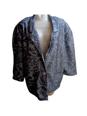 Vtg Hill Street Clothing Womens Lrge Jacket Lagenlook Oversized Dark Cottagecore